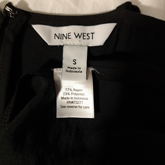 Nine West Women's Dress Black Spaghetti Straps Size S Ruched Zipper Sleeveless - Picture 5 of 10